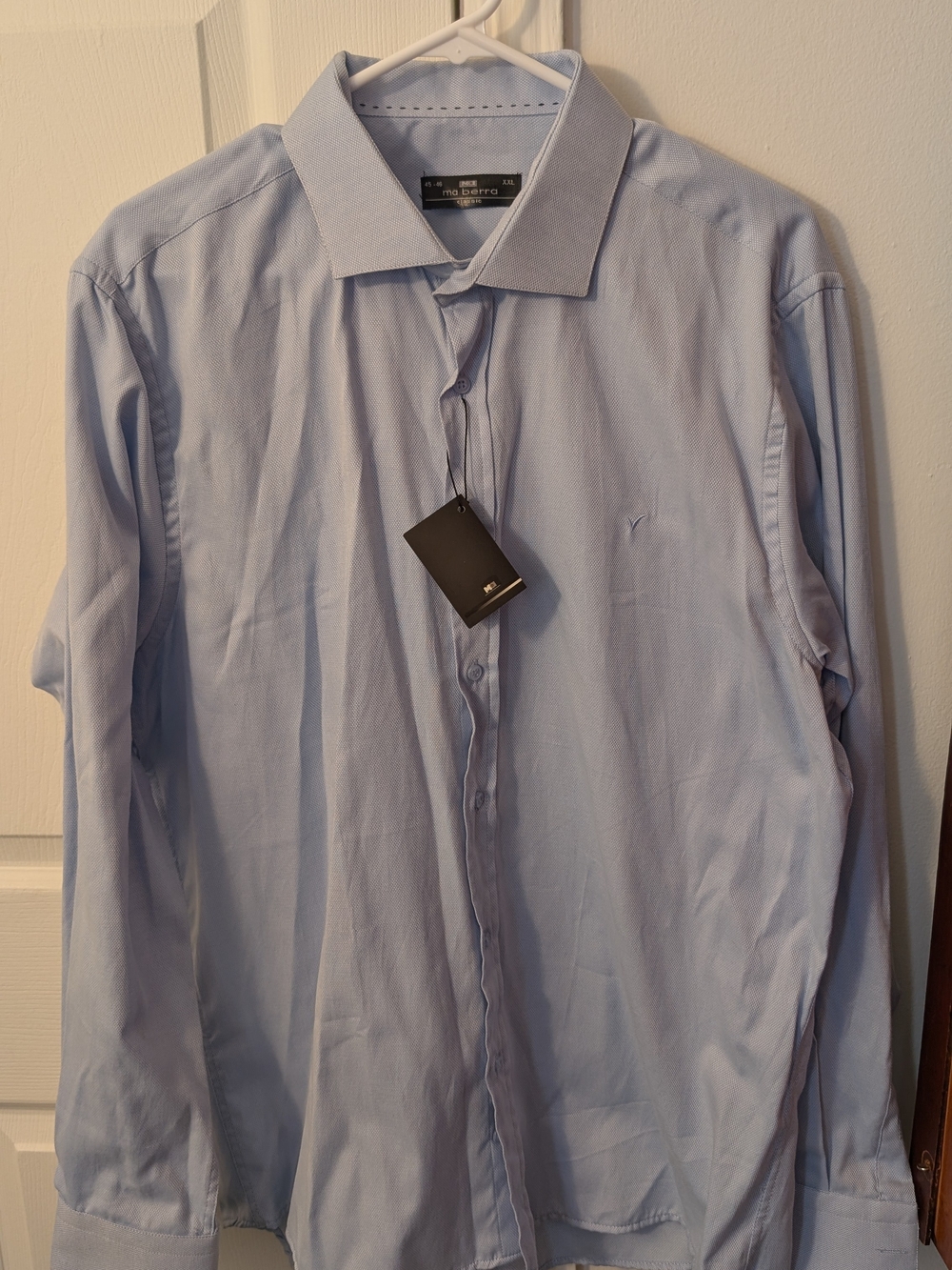 Men's Light Blue Dress Shirt with Classic Collar